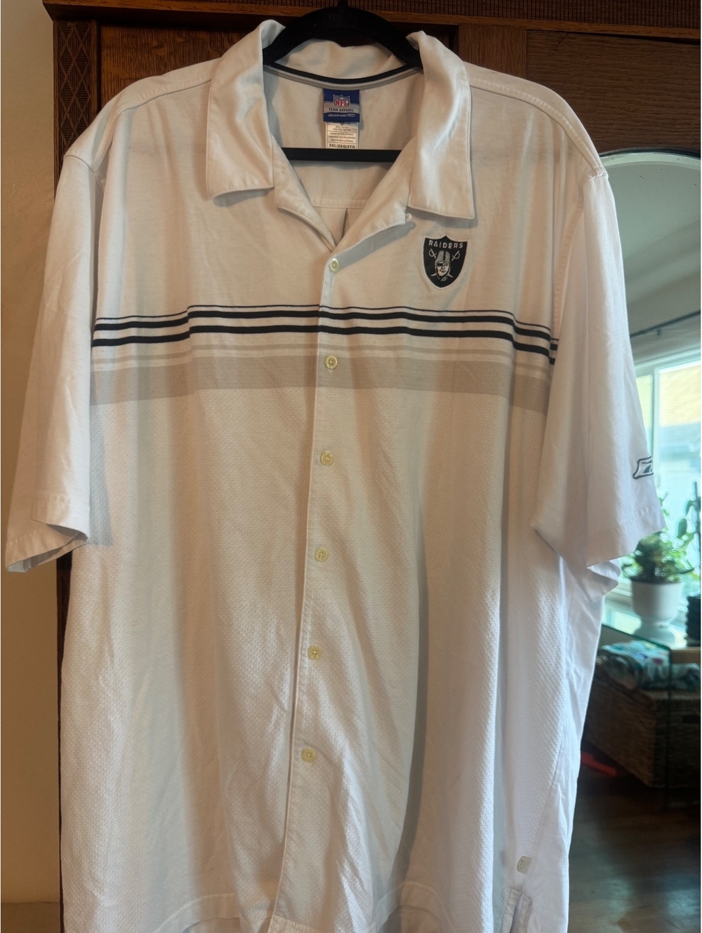 Reebok NFL Las Vegas Oakland Raiders Button-Down Shirt - Vintage Y2K Sportswear